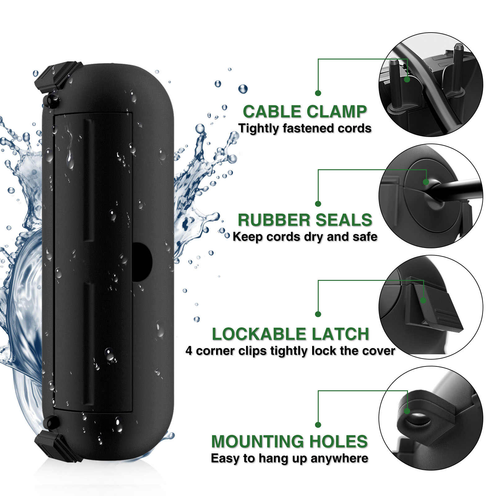 Kompakte IP44 Wasserdichte Out – Outdoor Use Power Strip Bewertung und Preis